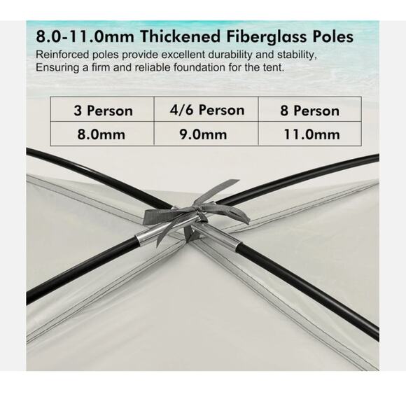 NWT Whitefang Beach Tent Anti-Uv Portable Sun Shade Shelter for 3-4-6-8 Person - Picture 2 of 7
